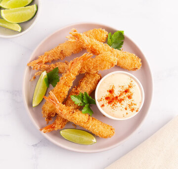 Crumbed Prawns with Garlic Chili Aioli